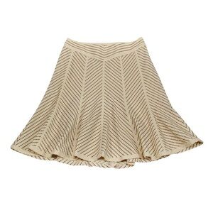Nanette Lepore Cream & Brown Fit and Flare Skirt